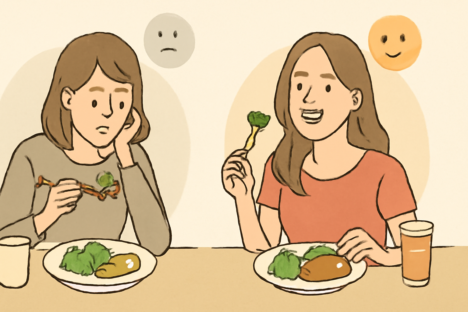 마음과 장의 연결: 음식이 기분에 미치는 영향