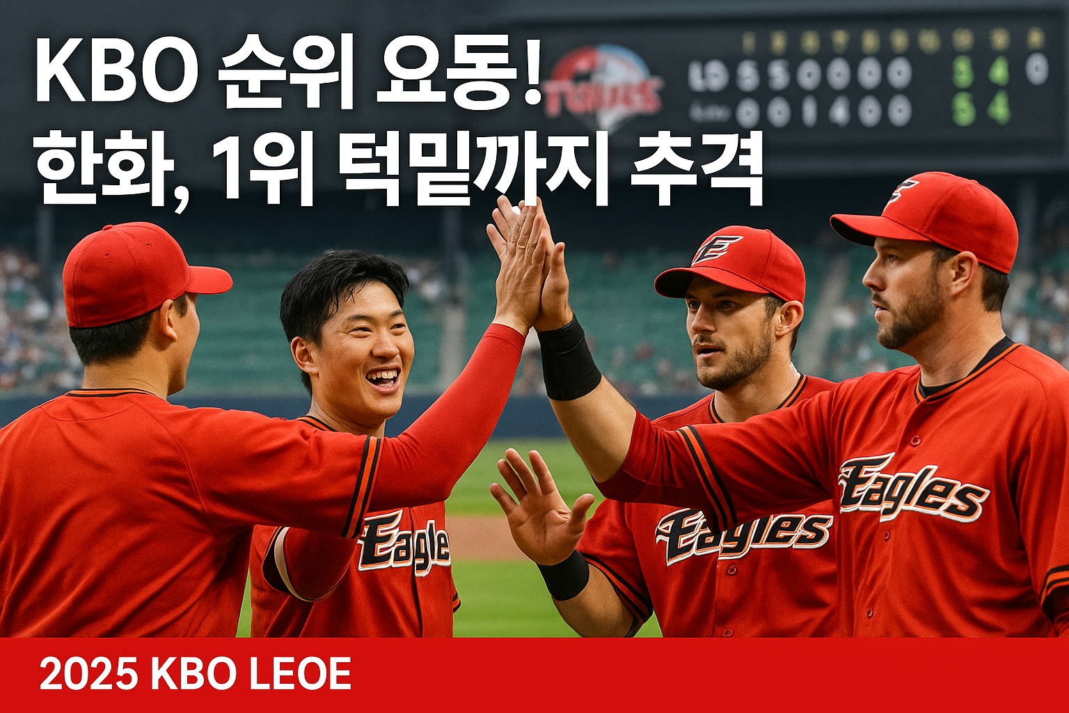 한화, KT 꺾고 1위 LG 턱밑 추격… KBO 상위권 판도 요동